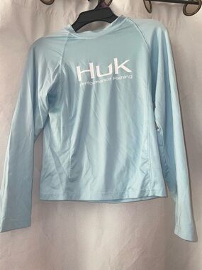 Huk Light Blue Long Sleeve Performance Fishing Shirt